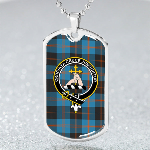 Garden Clan Badge Classic Tartan Dog Tag Necklace