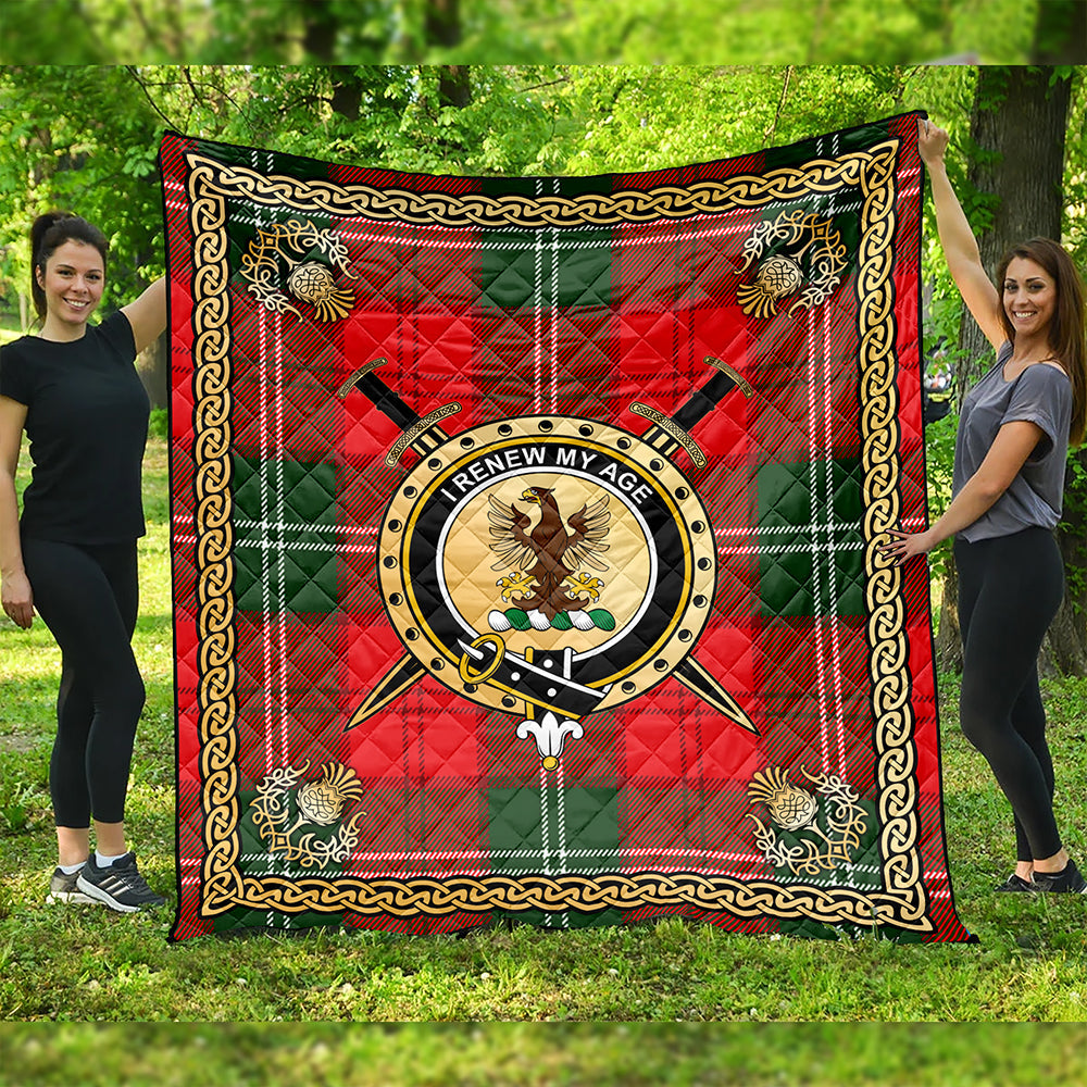 Gartshore Clan Badge Tartan Premium Quilt Celtic Shield