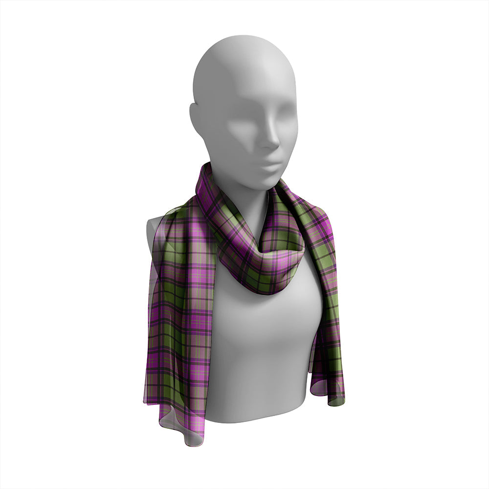 Gary Weathered Tartan Classic Silk Habotai Long Scarf