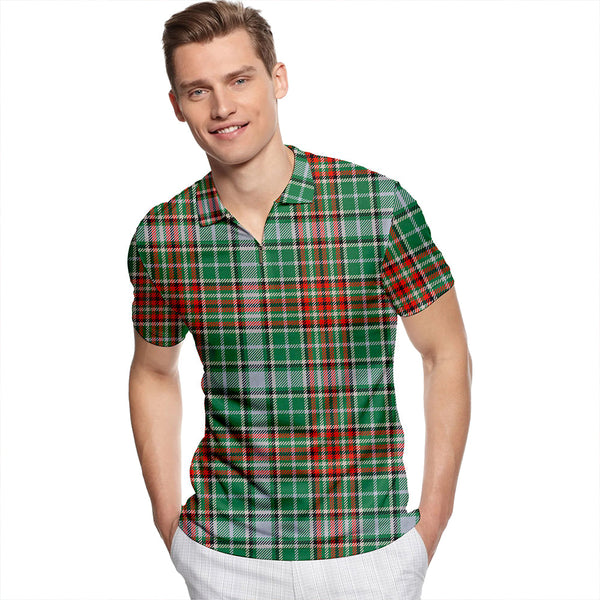 Gayre Ancient Tartan Classic Lapel Zip Short Sleeve Polo