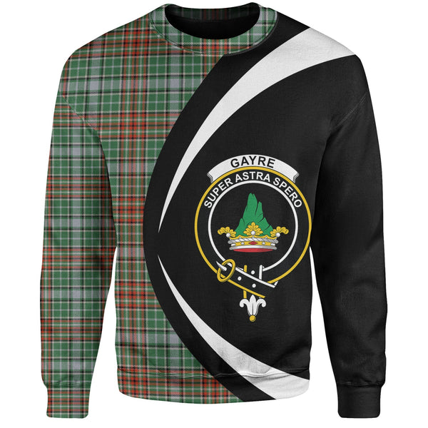 Gayre Ancient Clan Badge Tartan Sweatshirt Circle Style Personalized