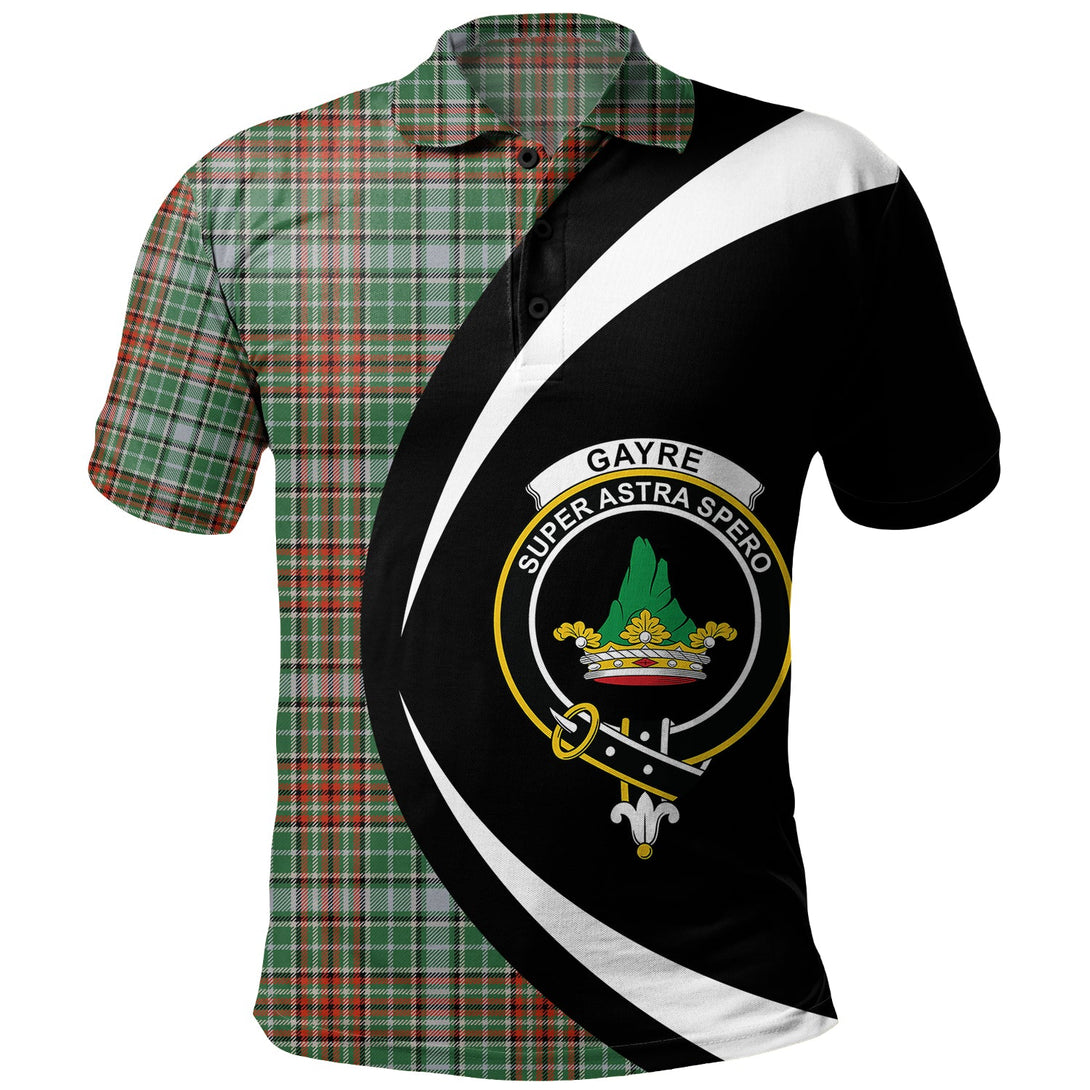 Gayre Ancient Clan Badge Tartan Polo Shirt Circle Style Personalized