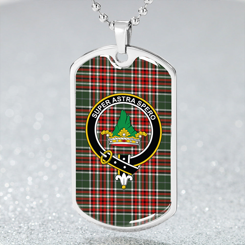 Gayre Bodyguard Modern Clan Badge Classic Tartan Dog Tag Necklace