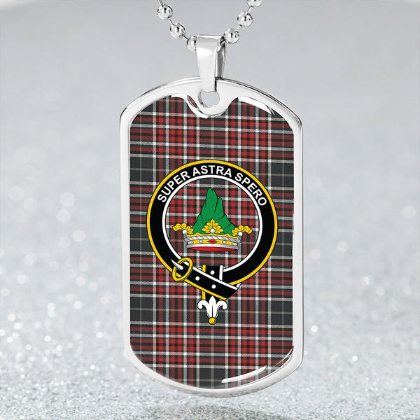 Gayre Bodyguard Weathered Clan Badge Classic Tartan Dog Tag Necklace