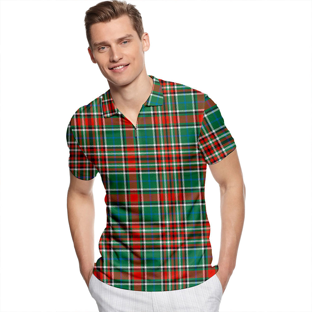 Gayre Bodyguard #2 Ancient Tartan Classic Lapel Zip Short Sleeve Polo