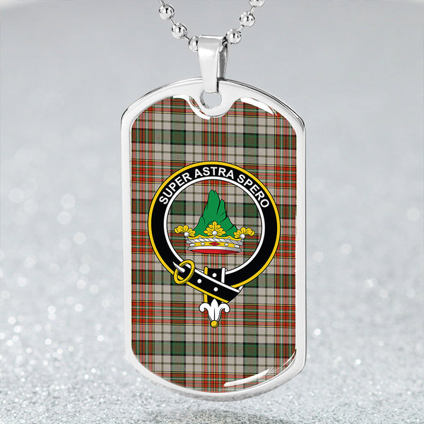 Gayre Dress #2 Ancient Clan Badge Classic Tartan Dog Tag Necklace