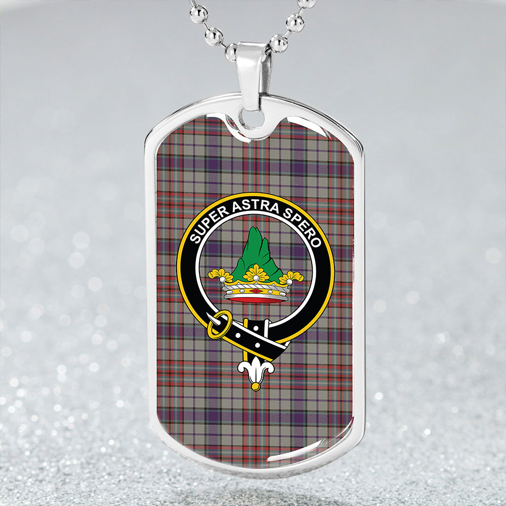 Gayre Hunting Weathered Clan Badge Classic Tartan Dog Tag Necklace