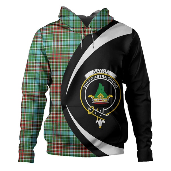 Gayre Modern Clan Badge Tartan Hoodie Circle Style