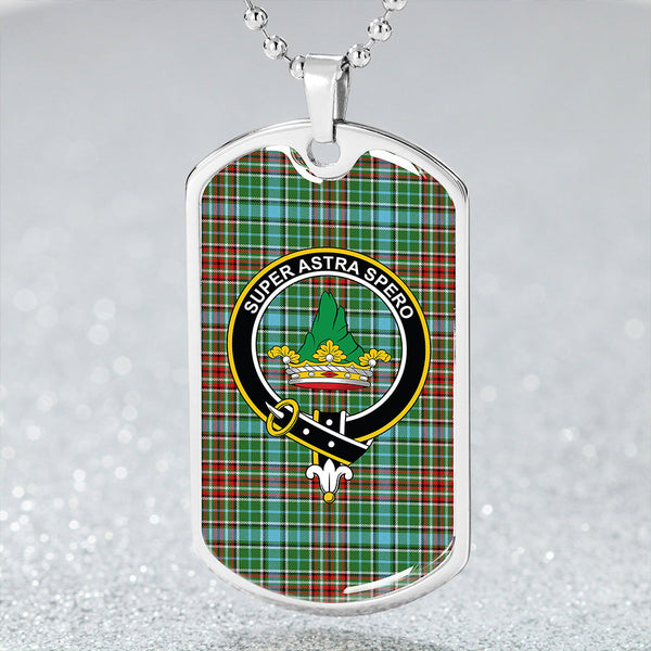 Gayre Modern Clan Badge Classic Tartan Dog Tag Necklace