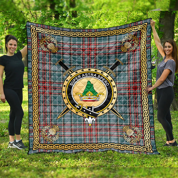 Gayre Weathered Clan Badge Tartan Premium Quilt Celtic Shield