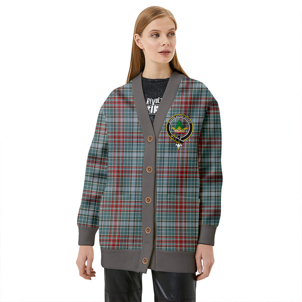 Gayre Weathered Clan Badge Tartan V-neck Cardigan