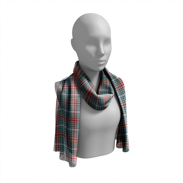 Gayre Weathered Tartan Classic Silk Habotai Long Scarf