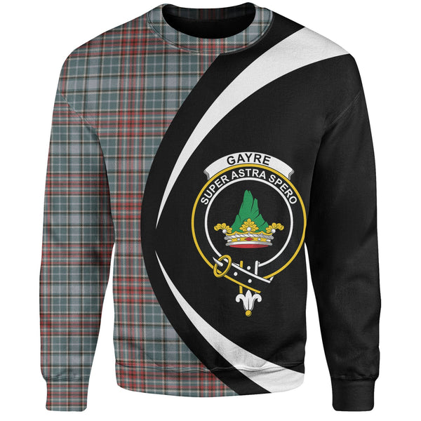 Gayre Weathered Clan Badge Tartan Sweatshirt Circle Style Personalized