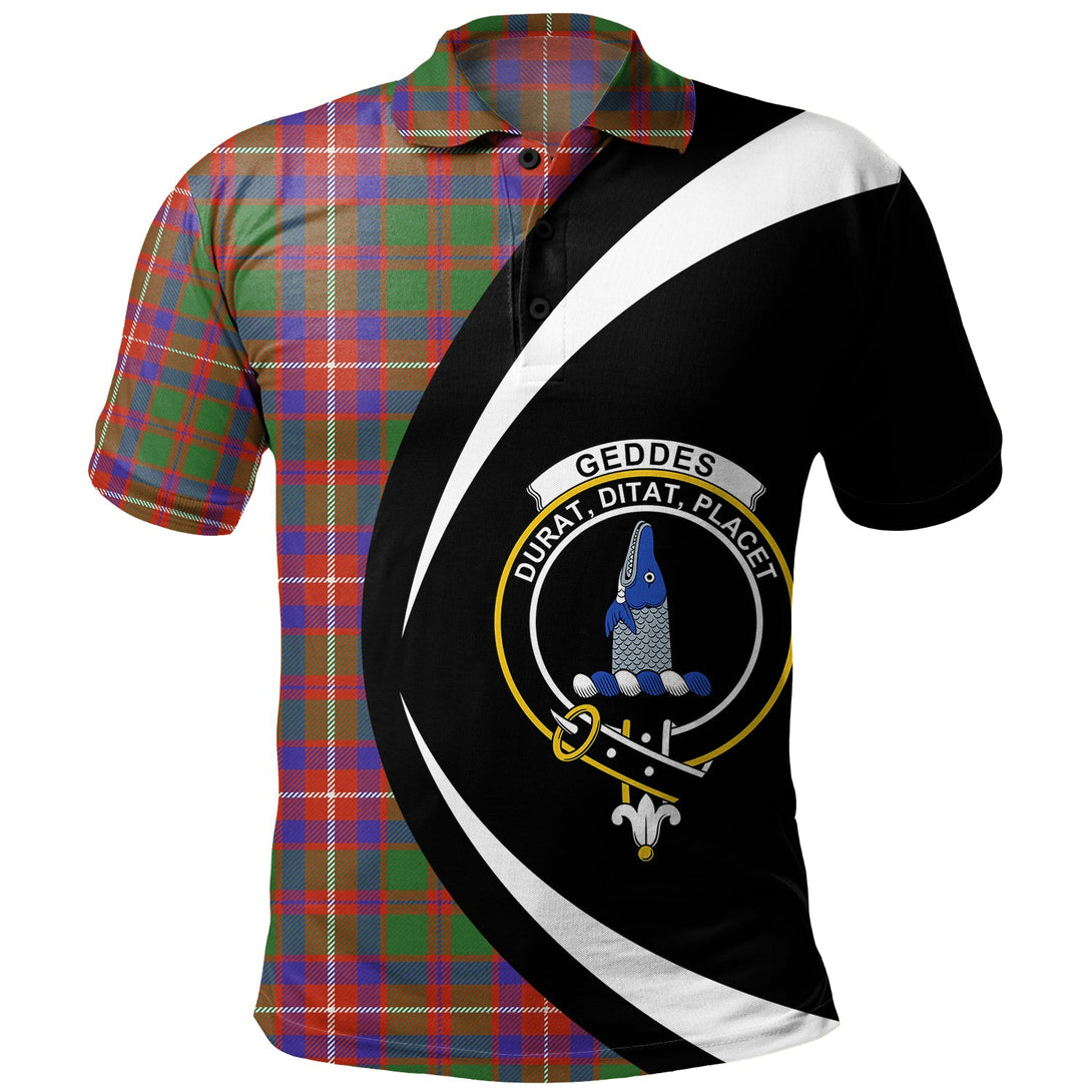 Geddes Ancient Clan Badge Tartan Polo Shirt Circle Style Personalized