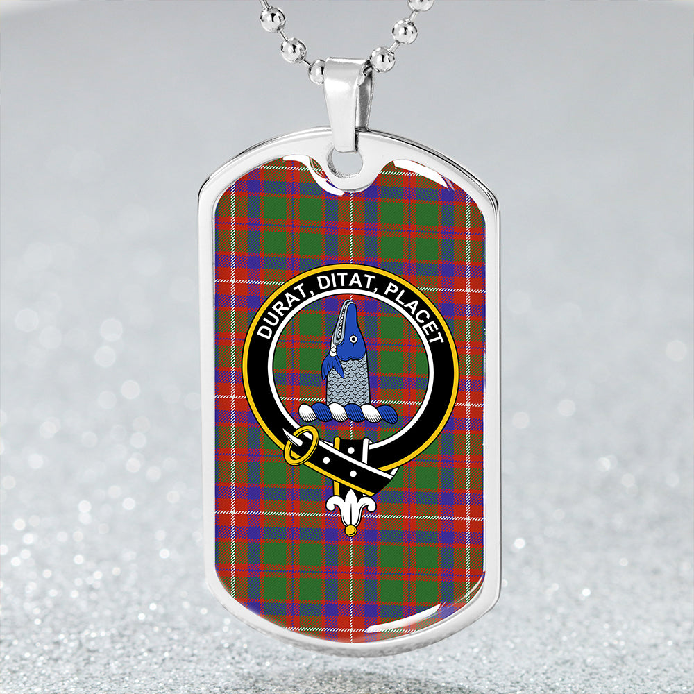 Geddes Ancient Clan Badge Classic Tartan Dog Tag Necklace