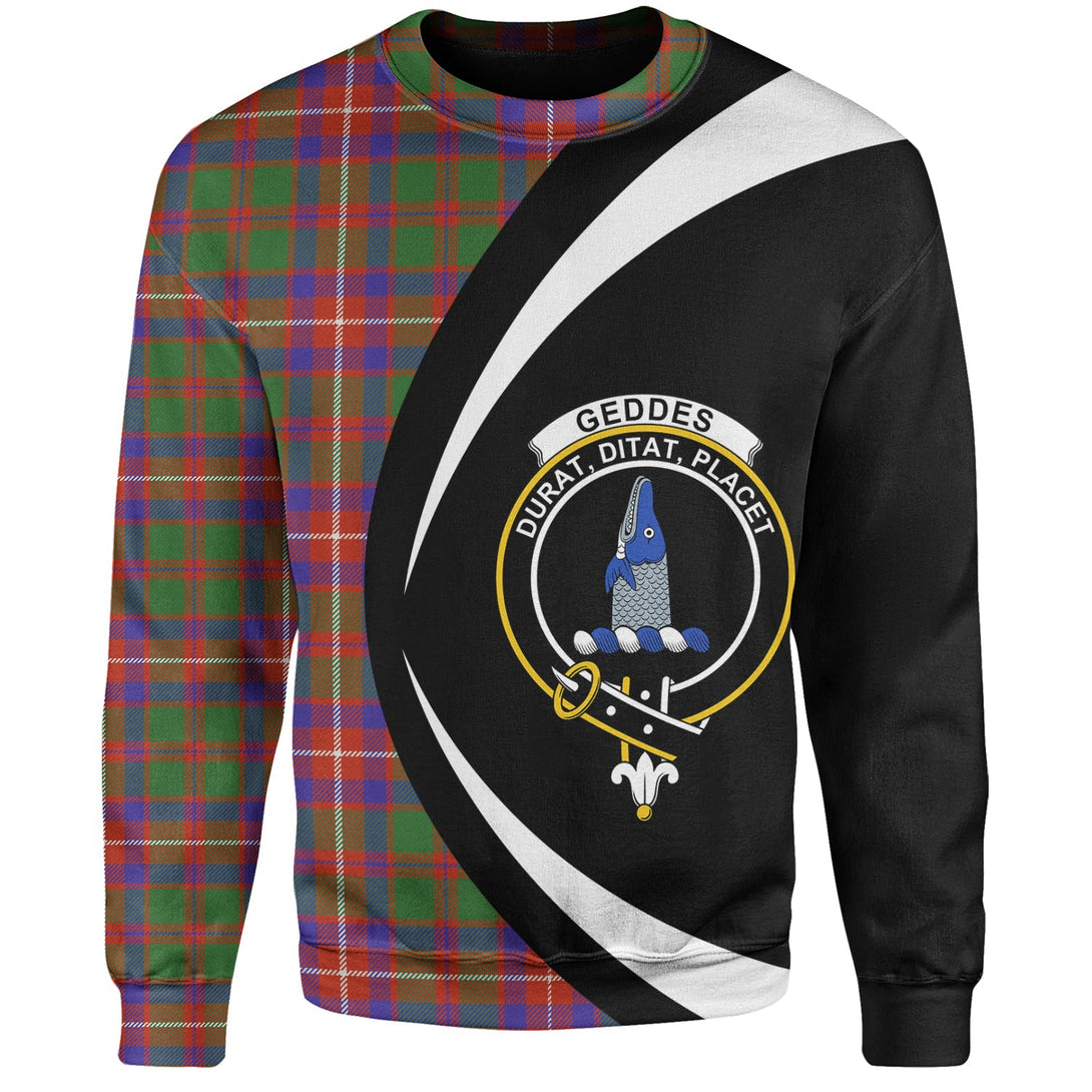 Geddes Ancient Clan Badge Tartan Sweatshirt Circle Style Personalized