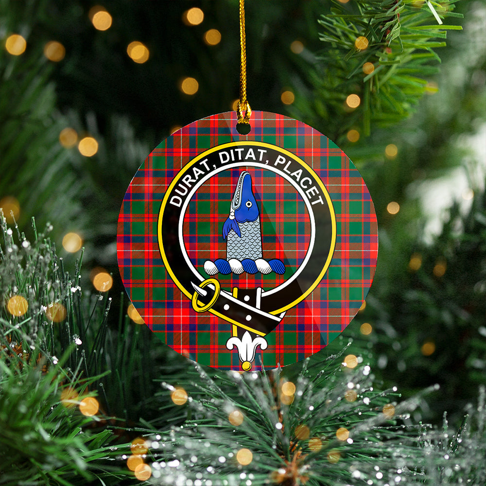 Geddes Modern Clan Badge Tartan Plastic Christmas Ornaments