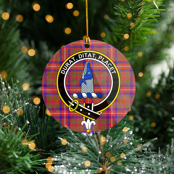 Geddes Weathered Clan Badge Tartan Plastic Christmas Ornaments