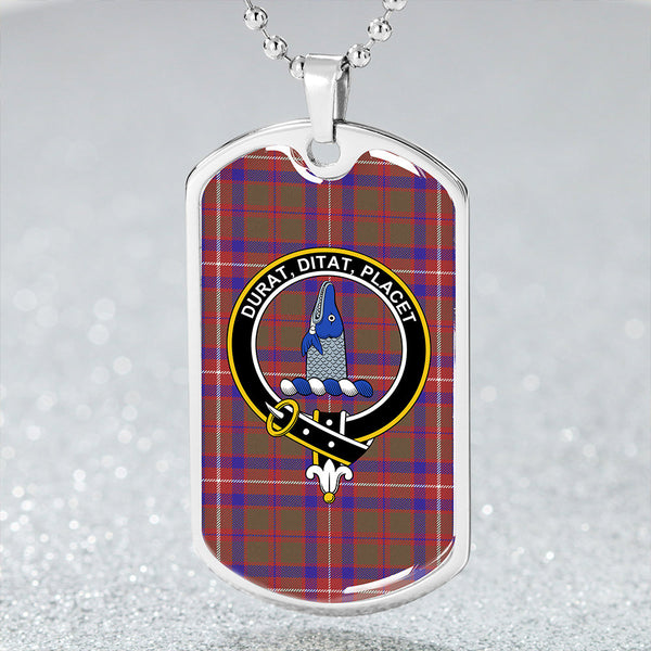 Geddes Weathered Clan Badge Classic Tartan Dog Tag Necklace