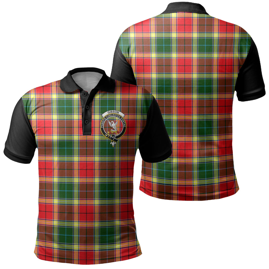 Gibbs Tartan Crest Polo Shirt Black Neck 1 Style