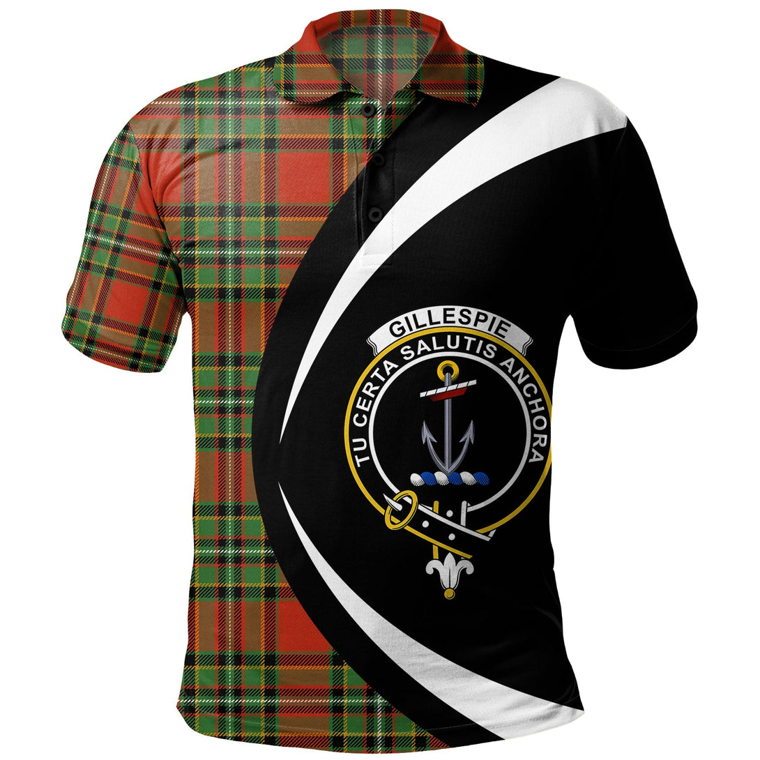 Gillespie Ancient Clan Badge Tartan Polo Shirt Circle Style Personalized