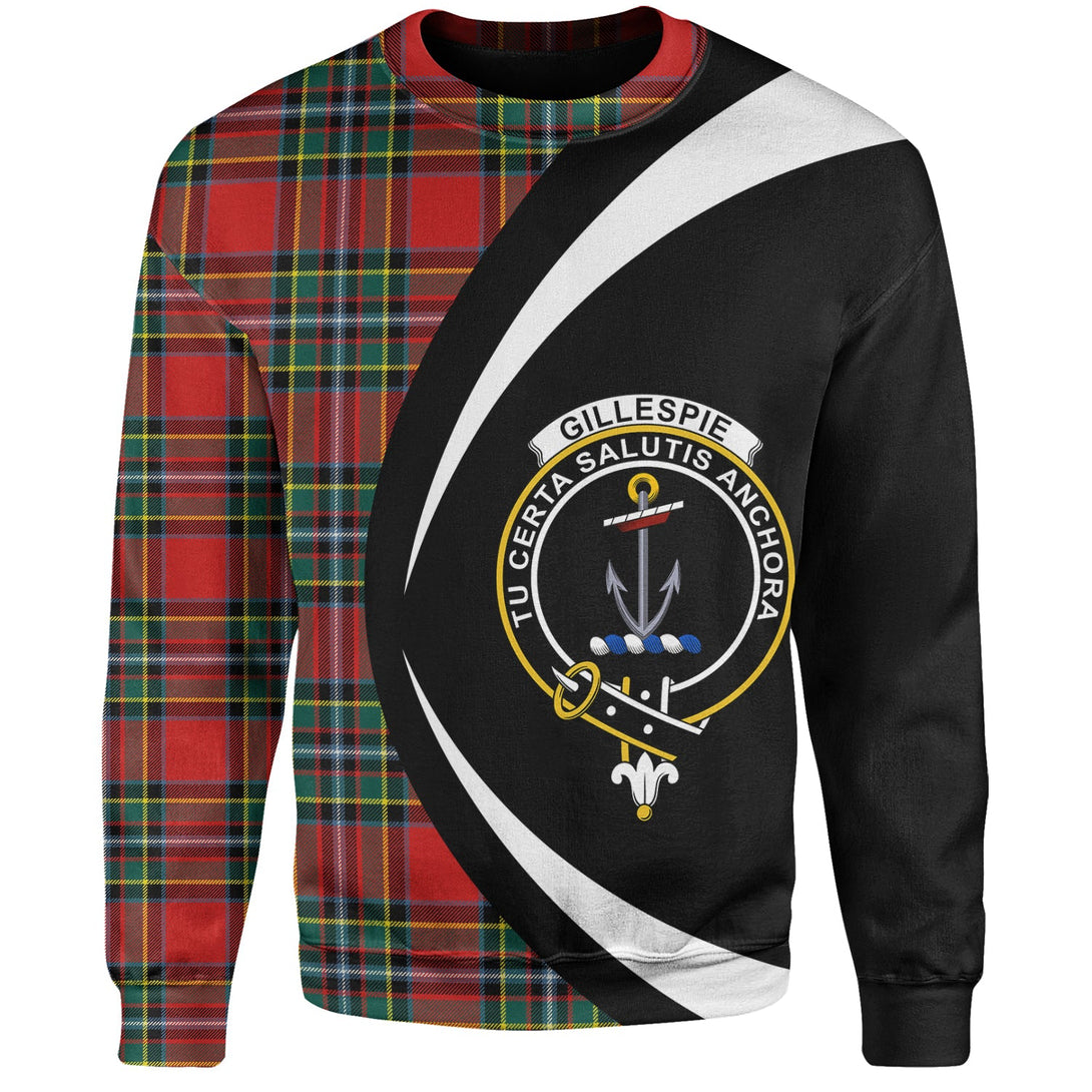 Gillespie Modern Clan Badge Tartan Sweatshirt Circle Style Personalized