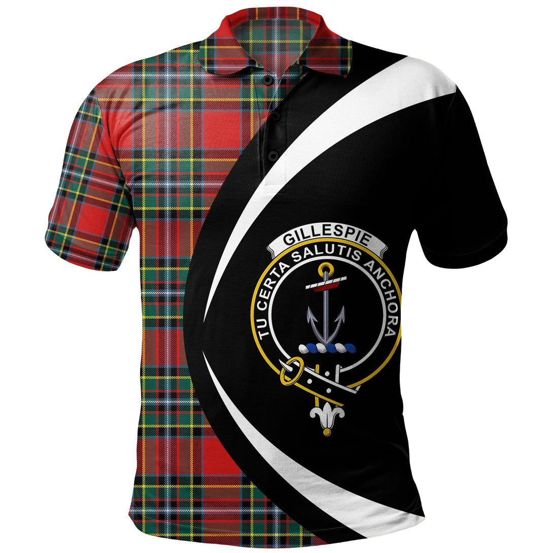 Gillespie Modern Clan Badge Tartan Polo Shirt Circle Style Personalized