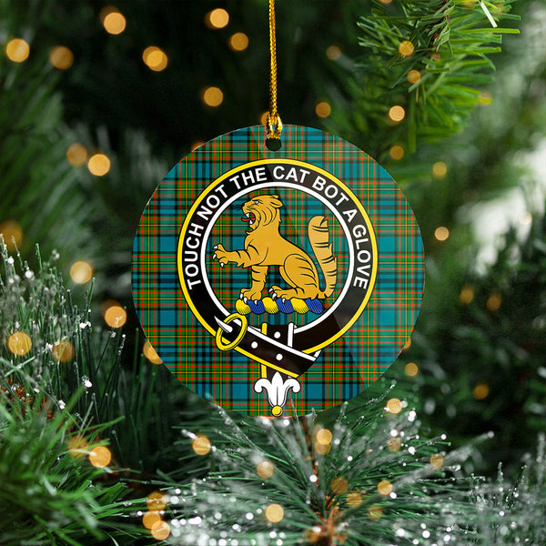 Gillies Ancient Clan Badge Tartan Plastic Christmas Ornaments