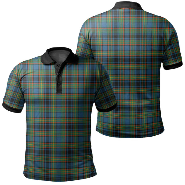 Gillies Ancient Tartan Classic Polo Shirt Black Neck 2 Style