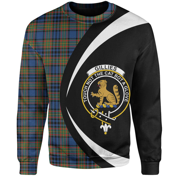 Gillies Modern Clan Badge Tartan Sweatshirt Circle Style Personalized