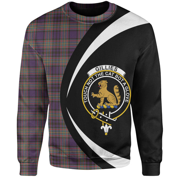 Gillies Weathered Clan Badge Tartan Sweatshirt Circle Style Personalized