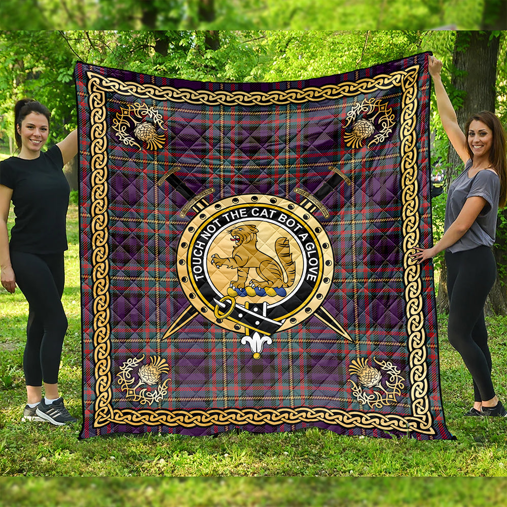 Gillies Weathered Clan Badge Tartan Premium Quilt Celtic Shield