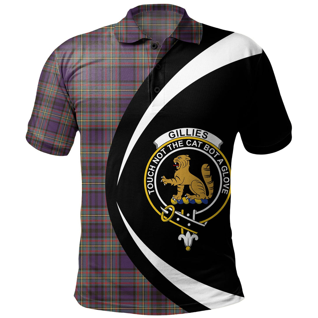 Gillies Weathered Clan Badge Tartan Polo Shirt Circle Style Personalized