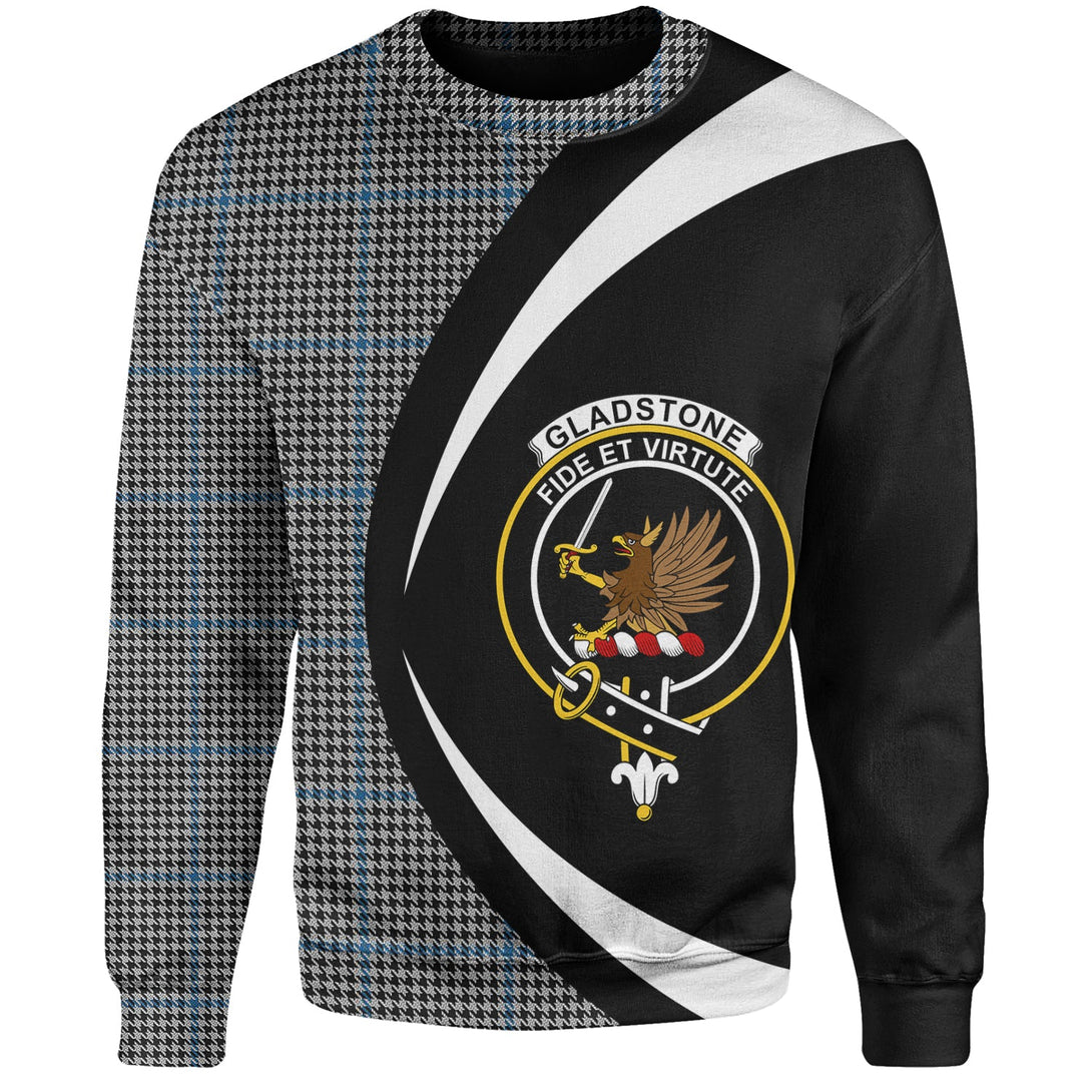 Gladstone Clan Badge Tartan Sweatshirt Circle Style Personalized