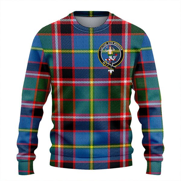 Glass Clan Badge Tartan Knitted Sweater