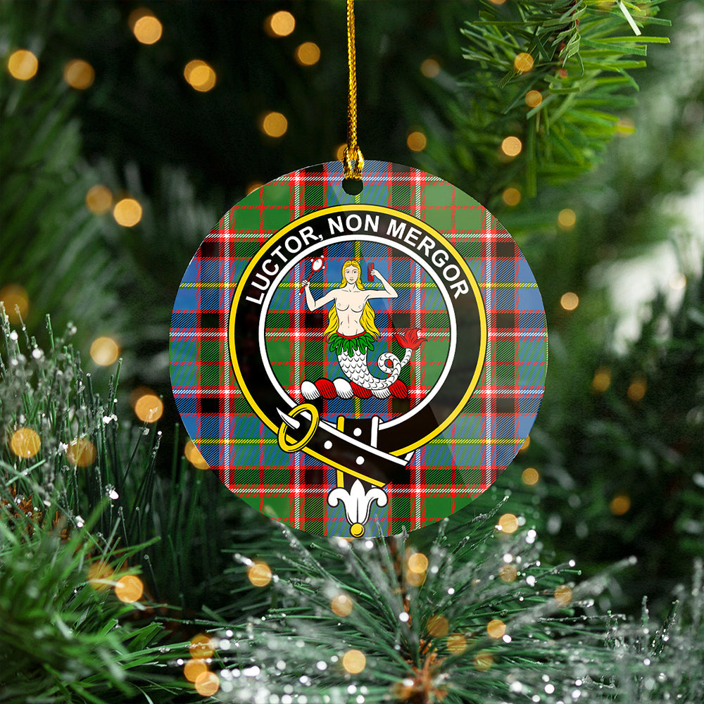 Glass Clan Badge Tartan Plastic Christmas Ornaments