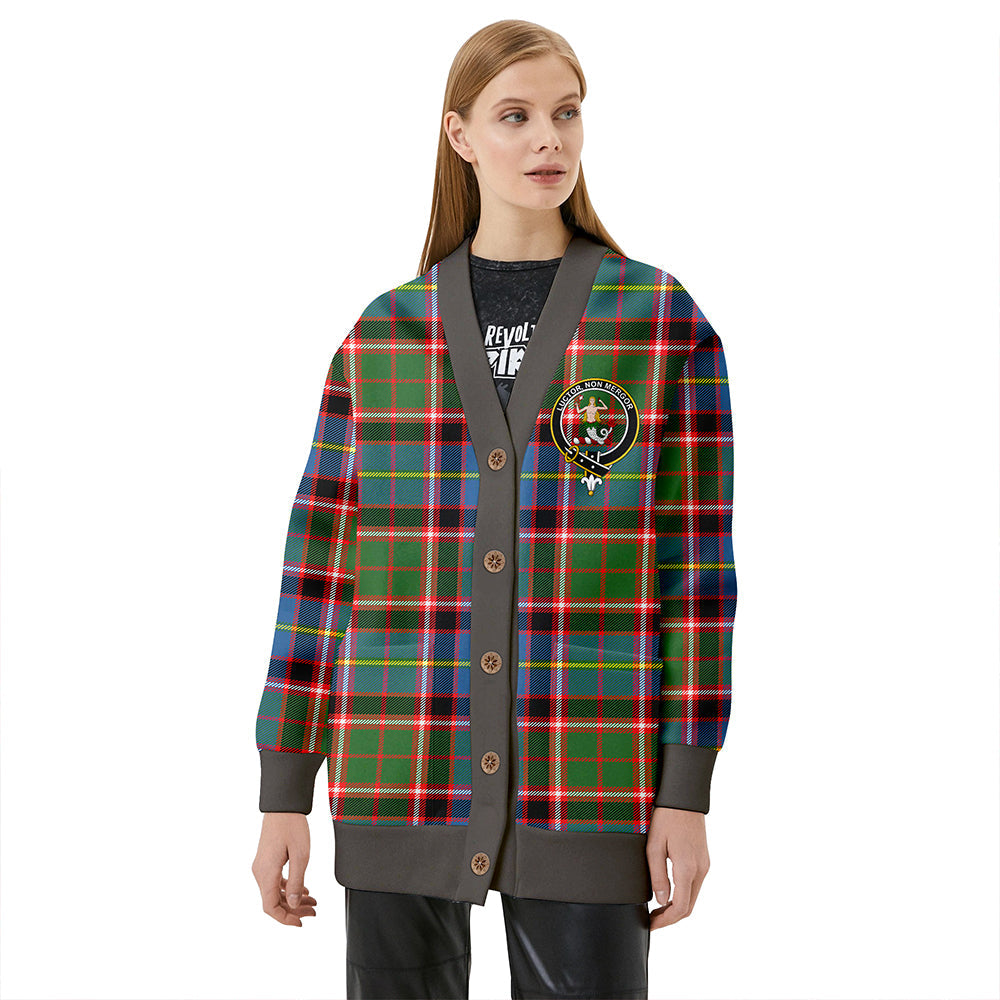 Glass Clan Badge Tartan V-neck Cardigan