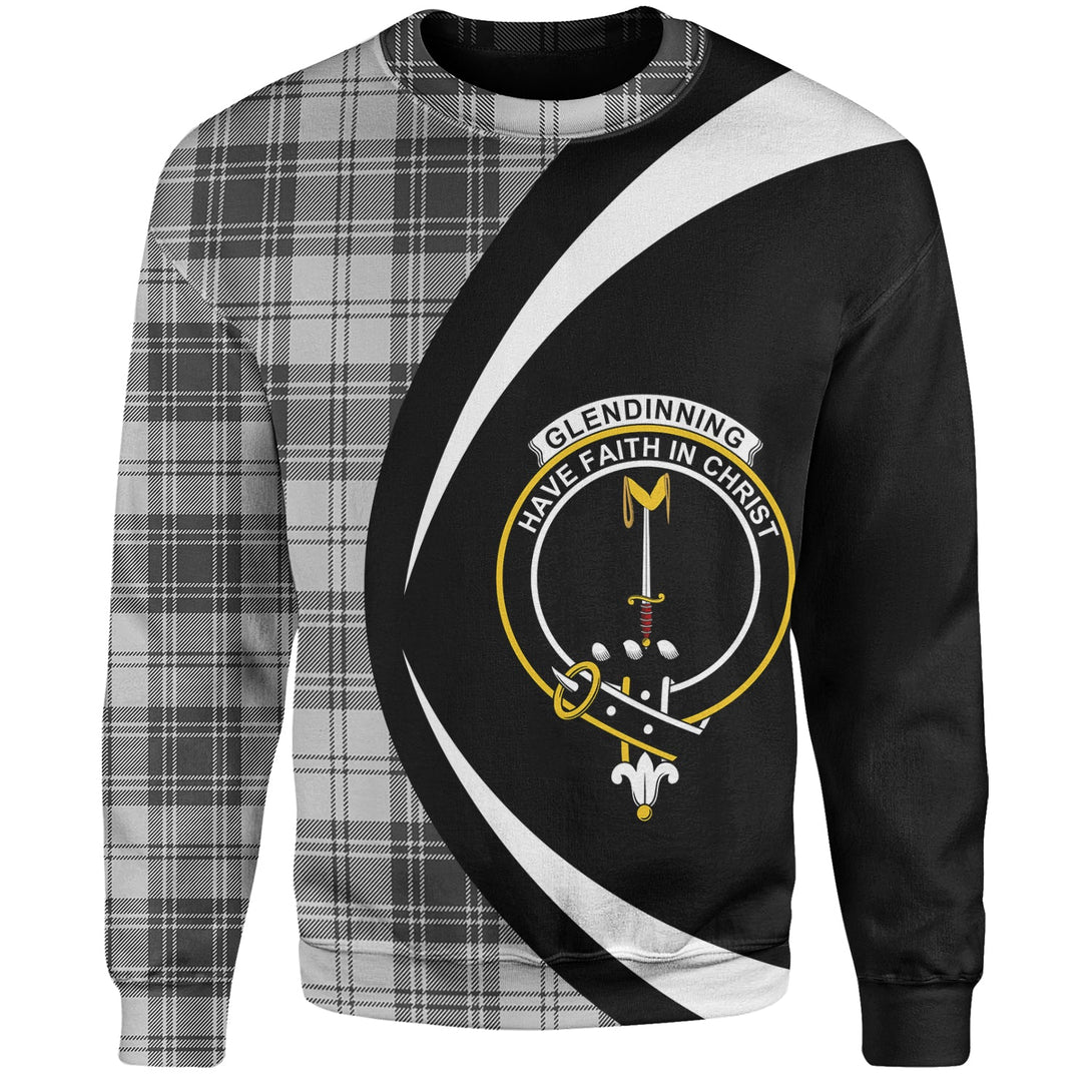 Glendinning Clan Badge Tartan Sweatshirt Circle Style Personalized