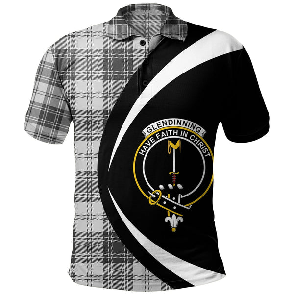 Glendinning Clan Badge Tartan Polo Shirt Circle Style Personalized