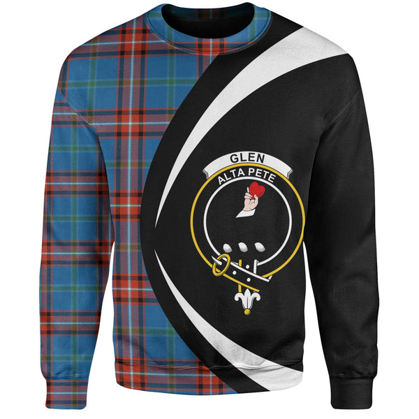 Glenn Ancient Clan Badge Tartan Sweatshirt Circle Style Personalized