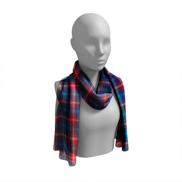 Glenn Modern Tartan Classic Silk Habotai Long Scarf