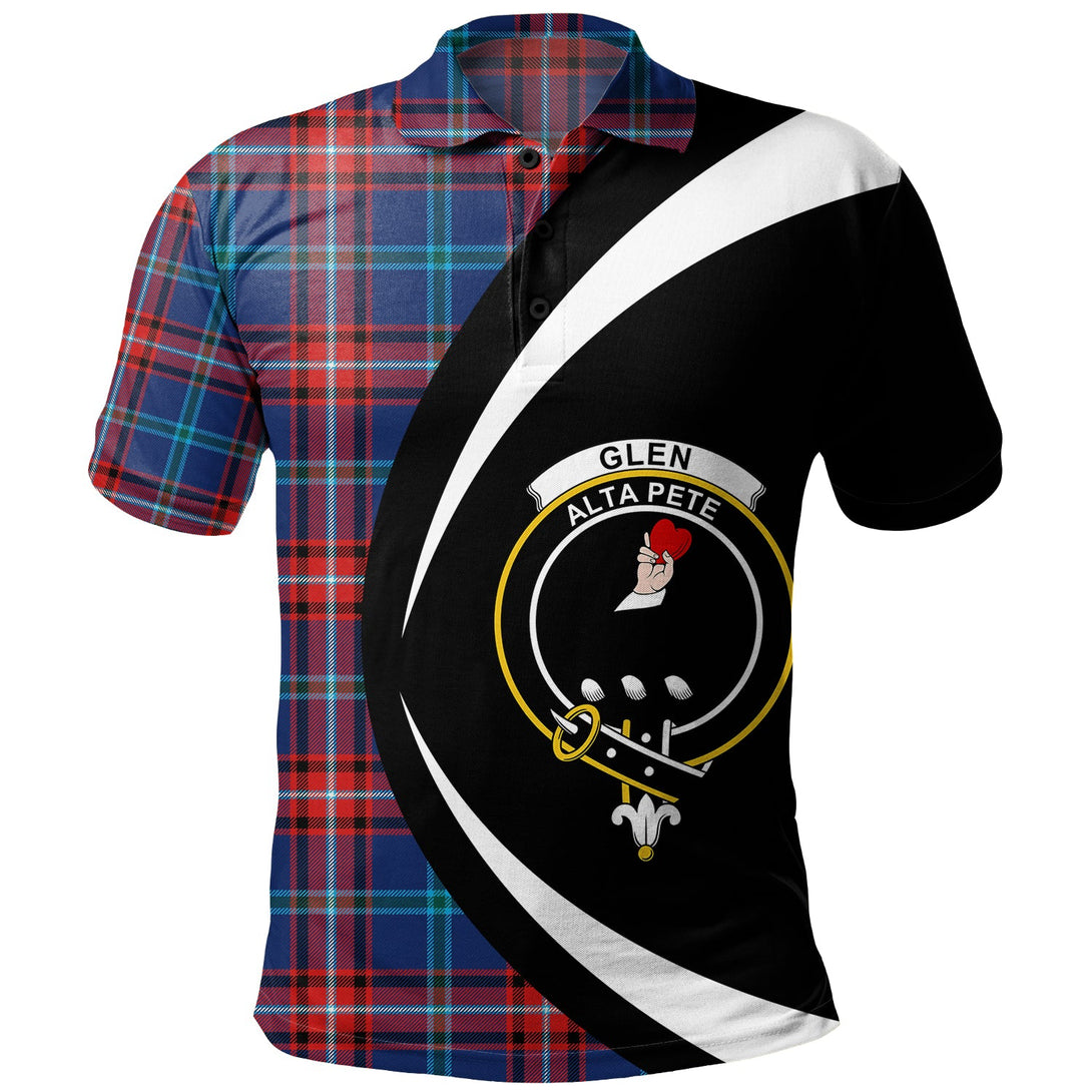 Glenn Modern Clan Badge Tartan Polo Shirt Circle Style Personalized