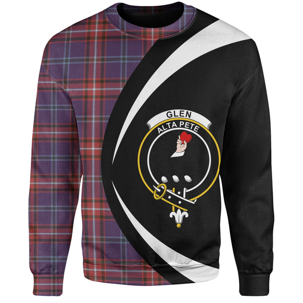 Glenn Weathered Clan Badge Tartan Sweatshirt Circle Style Personalized