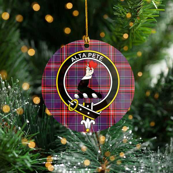 Glenn Weathered Clan Badge Tartan Plastic Christmas Ornaments