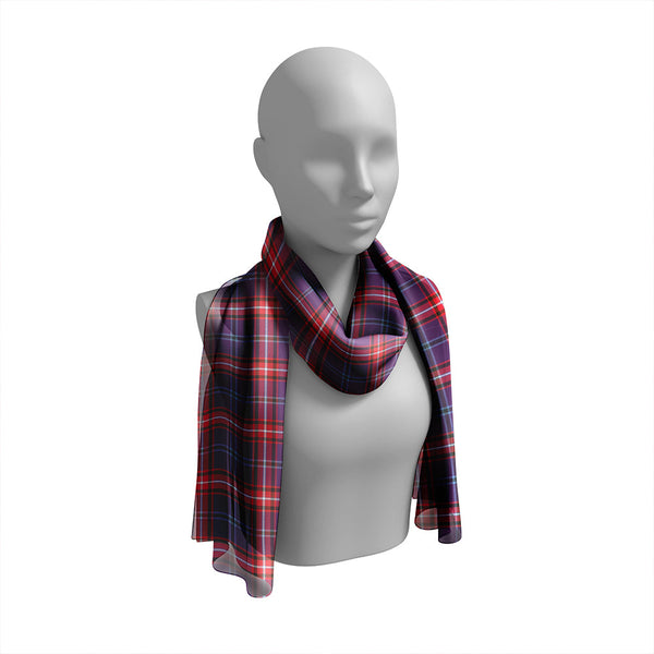 Glenn Weathered Tartan Classic Silk Habotai Long Scarf