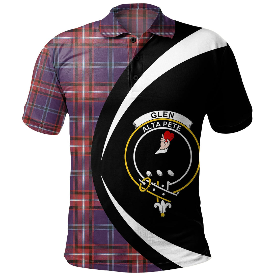 Glenn Weathered Clan Badge Tartan Polo Shirt Circle Style Personalized