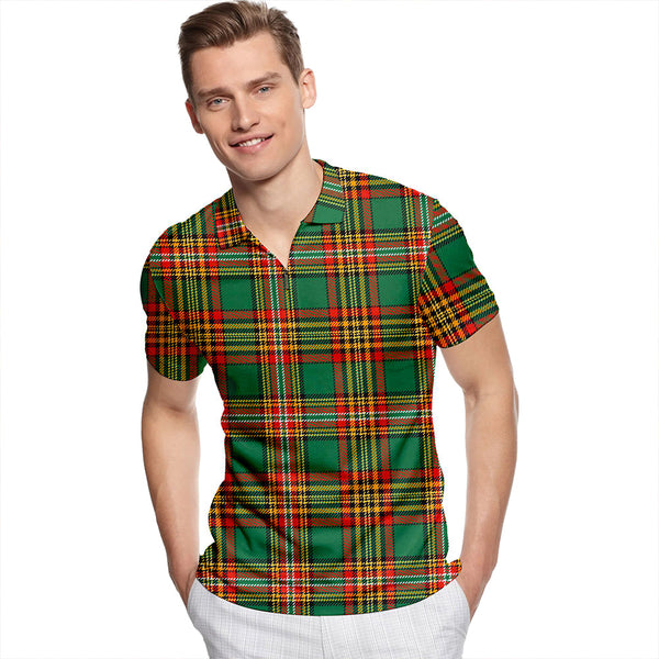 Goldstraw Ancient Tartan Classic Lapel Zip Short Sleeve Polo