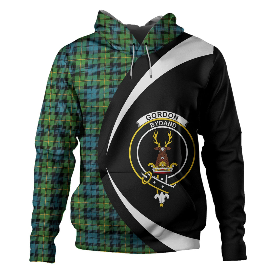 Gordon Ancient Clan Badge Tartan Hoodie Circle Style