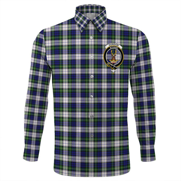 Gordon Dress Modern Tartan Classic Crest Long Sleeve Button Shirt