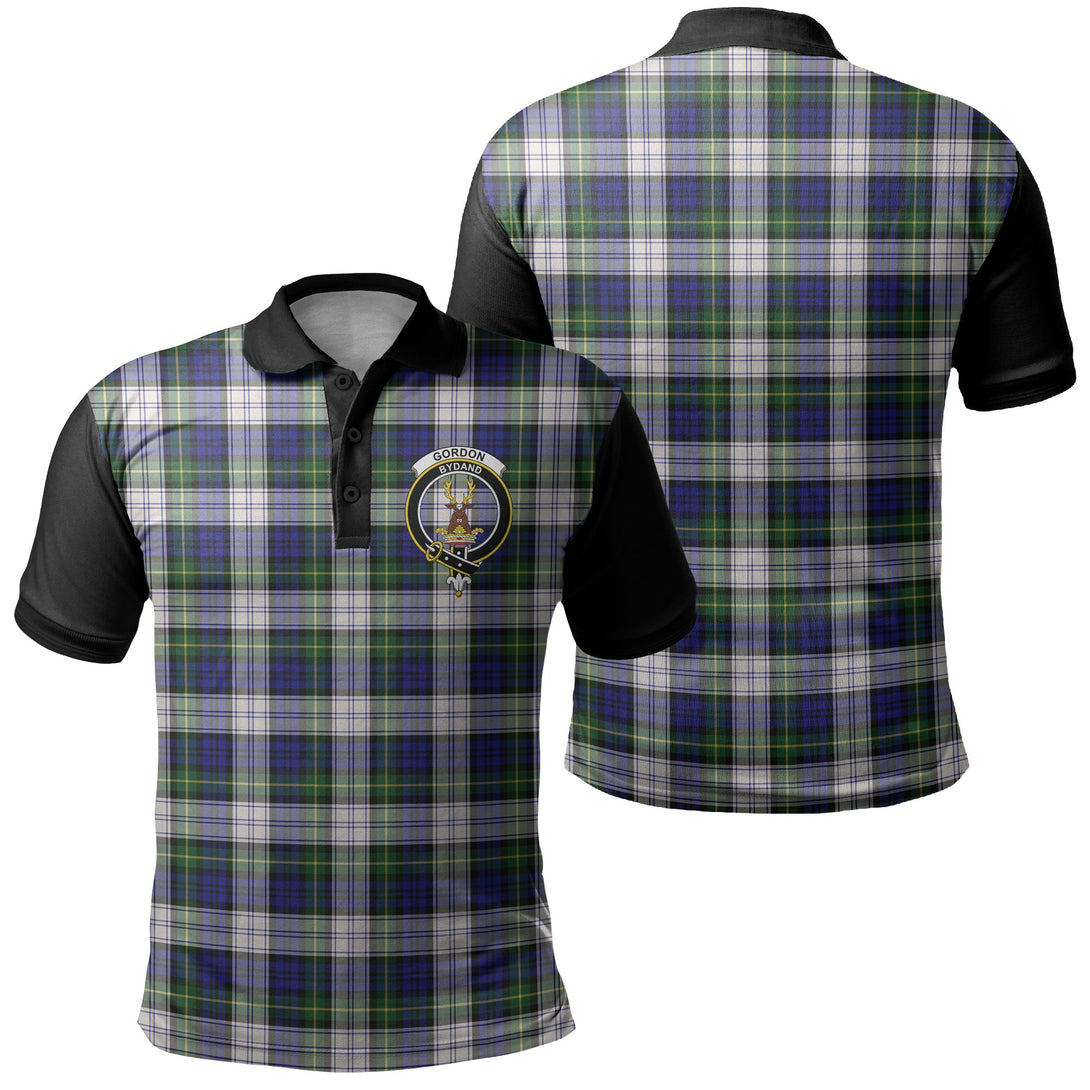 Gordon Dress Modern Tartan Crest Polo Shirt Black Neck 1 Style